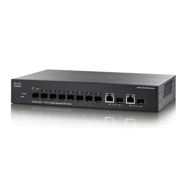 SG300-10SFP-K9EU | CISCO Switch 10/100/1000con 8 porte SFP 2 slot combinati