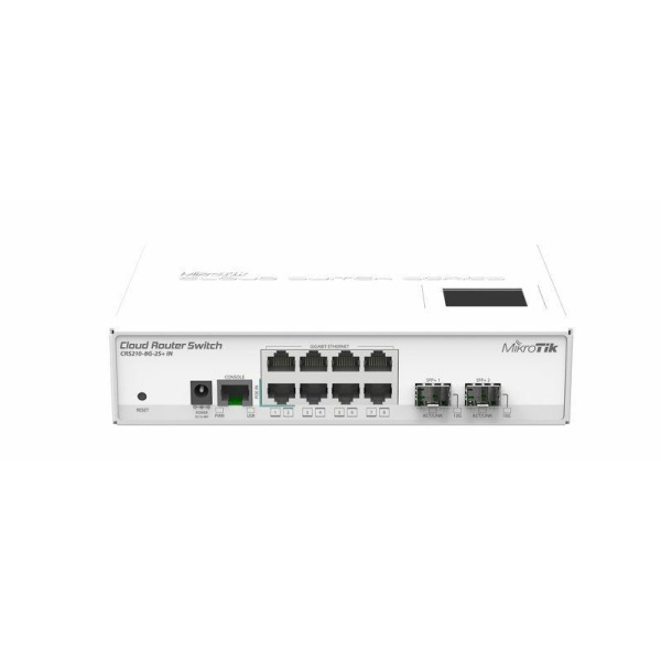 MikroTik | CRS210-8G-2S+IN | CRS with Atheros QC8519         400MHz 64MB RAM 8GLAN 2SFP+ L5 | Switches